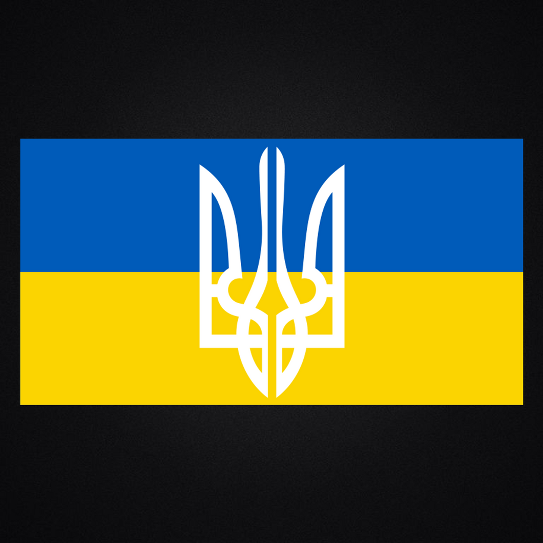 Ukraine Flag Trident Sticker