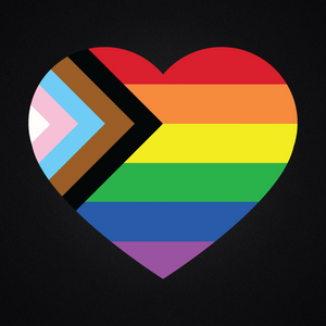 5" LGBTQ+ Flag Heart Sticker