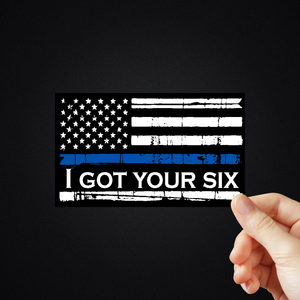 5" I Got Your Six Police Flag Sticker